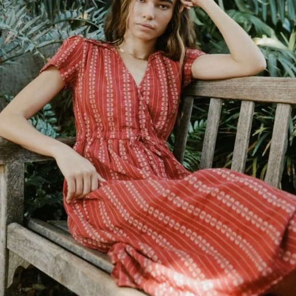 Christy Dawn “Dawn Dress” in Hibiscus Zinnia Stripe - Picture 2 of 10